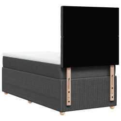 Sommier à lattes de lit avec matelas Gris foncé 80x200 cm Tissu 