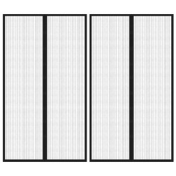 Rideaux de porte anti-insectes 2 pcs avec aimants noir 200x80cm 