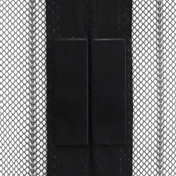 Rideaux de porte anti-insectes 2 pcs avec aimants noir 200x80cm 
