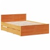 Cadre de lit sans matelas avec tête de lit brun cire 150x200 cm 