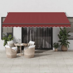 Auvent manuel rétractable bordeaux 450x300 cm 