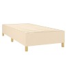 Sommier à lattes de lit et matelas et LED Crème 90x190 cm Tissu 