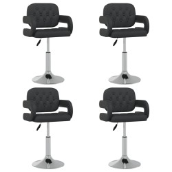 Chaises pivotantes à manger lot de 4 Noir Similicuir 