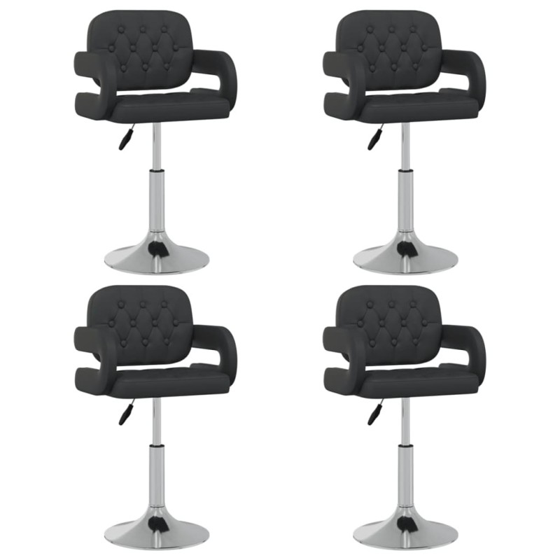 Chaises pivotantes à manger lot de 4 Noir Similicuir Chaises pivotantes à manger lot de 4 Noir Similicuir