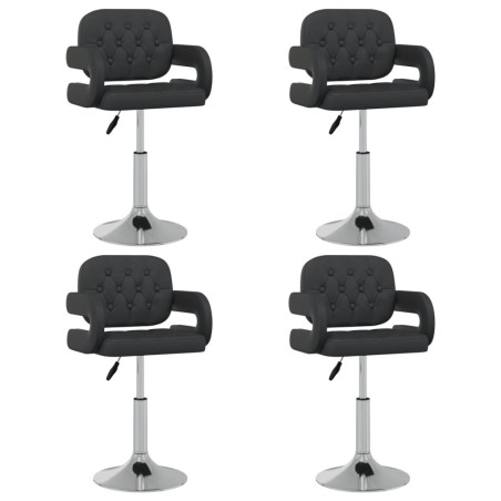 Chaises pivotantes à manger lot de 4 Noir Similicuir 