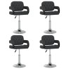 Chaises pivotantes à manger lot de 4 Noir Similicuir 