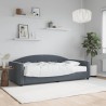 Lit de jour avec matelas gris foncé 90x190 cm velours 