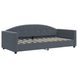 Lit de jour avec matelas gris foncé 90x190 cm velours 