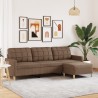 Canapé à 3 places avec repose-pieds Marron 210 cm Tissu 