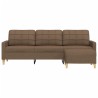 Canapé à 3 places avec repose-pieds Marron 210 cm Tissu 