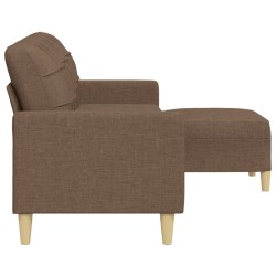 Canapé à 3 places avec repose-pieds Marron 210 cm Tissu 