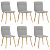 Chaises à manger lot de 6 gris nuage tissu 