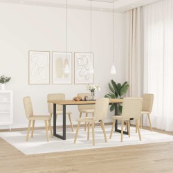 Chaises à manger lot de 6 crème tissu 