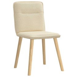 Chaises à manger lot de 6 crème tissu 