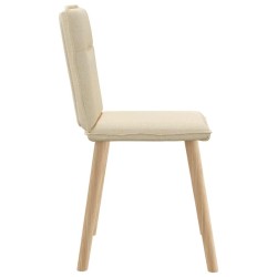 Chaises à manger lot de 6 crème tissu 