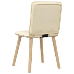 Chaises à manger lot de 6 crème tissu 
