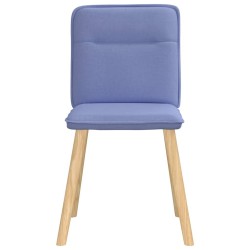 Chaises à manger lot de 6 bleu jean tissu 