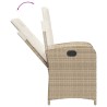 Ensemble à manger de jardin et coussins 3 pcs Beige poly rotin 