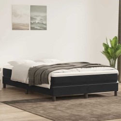 Sommier à lattes de lit avec matelas noir 140x220 cm velours 
