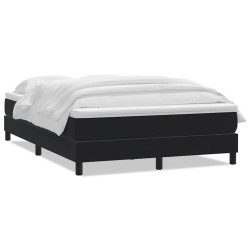 Sommier à lattes de lit avec matelas noir 140x220 cm velours 