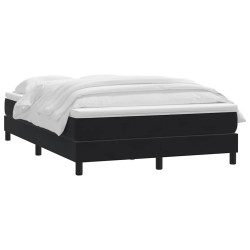 Sommier à lattes de lit avec matelas noir 140x220 cm velours 