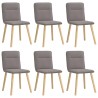 Chaises à manger lot de 6 taupe tissu 