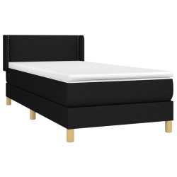 Sommier à lattes de lit avec matelas Noir 100x200 cm Tissu 