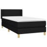 Sommier à lattes de lit avec matelas Noir 100x200 cm Tissu 