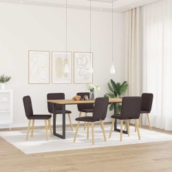 Chaises à manger lot de 6 marron foncé tissu 