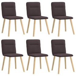 Chaises à manger lot de 6 marron foncé tissu 