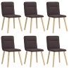 Chaises à manger lot de 6 marron foncé tissu 
