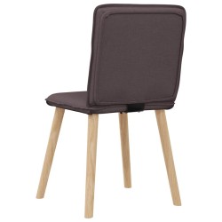 Chaises à manger lot de 6 marron foncé tissu 