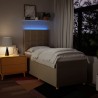 Sommier à lattes de lit avec matelas Crème 80x200 cm Tissu 