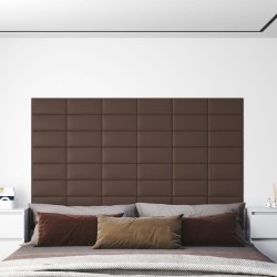 Panneaux muraux 12 pcs Marron 30x15 cm Similicuir 0,54 m² 
