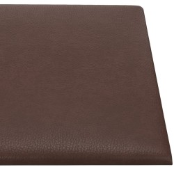Panneaux muraux 12 pcs Marron 30x15 cm Similicuir 0,54 m² 