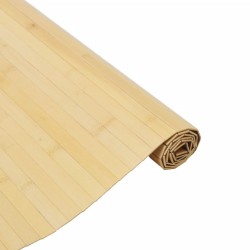 Tapis rectangulaire naturel clair 80x200 cm bambou 