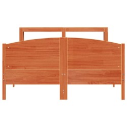 Cadre de lit sans matelas cire marron 120x200cm bois pin massif 