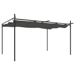 Pergola avec toit rétractable anthracite 395x292x230 cm 