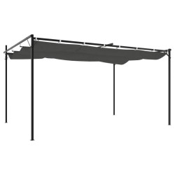 Pergola avec toit rétractable anthracite 395x292x230 cm 