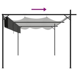Pergola avec toit rétractable anthracite 395x292x230 cm 