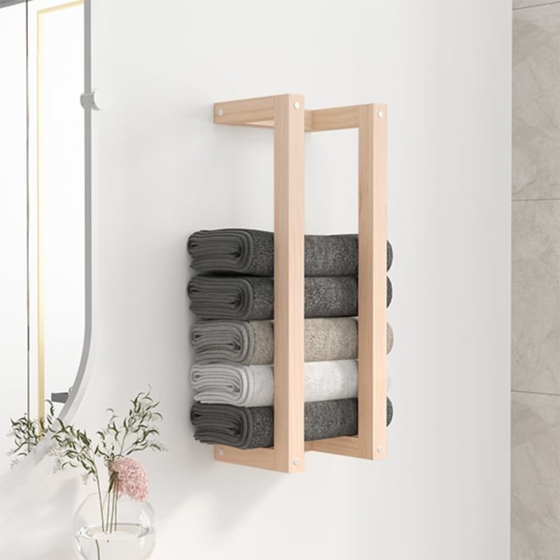 Porte-serviette 23x18x60 cm Bois de pin massif 