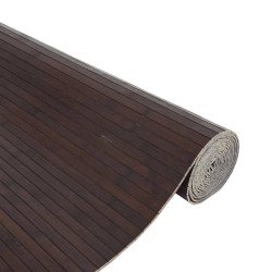 Tapis rectangulaire marron foncé 80x200 cm bambou 