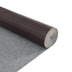 Tapis rectangulaire marron foncé 80x200 cm bambou 
