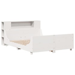 Cadre de lit sans matelas blanc 120x190 cm bois de pin massif 