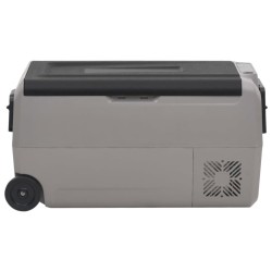 Glacière avec roue et adaptateur noir et gris 36 L PP et PE 