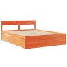 Cadre de lit sans matelas cire marron 150x200cm bois pin massif 