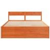 Cadre de lit sans matelas cire marron 150x200cm bois pin massif 