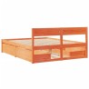 Cadre de lit sans matelas cire marron 150x200cm bois pin massif 