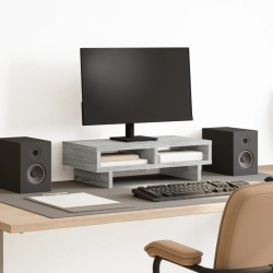Support de moniteur sonoma gris 50x27x15 cm bois d'ingénierie 