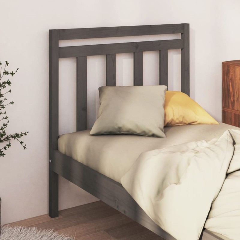 Tête de lit Gris 81x4x100 cm Bois massif de pin Tête de lit Gris 81x4x100 cm Bois massif de pin